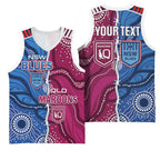 NSW Blues and QLD Maroons Rugby Personalised Basketball Jersey 2026 Come On Together