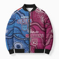 NSW Blues and QLD Maroons Rugby Personalised Bomber Puffer Jacket 2026 Come On Together