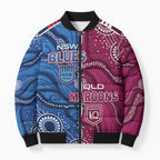 NSW Blues and QLD Maroons Rugby Personalised Bomber Puffer Jacket 2026 Come On Together
