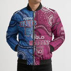 NSW Blues and QLD Maroons Rugby Personalised Bomber Puffer Jacket 2026 Come On Together