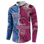 NSW Blues and QLD Maroons Rugby Personalised Button Sweatshirt 2026 Come On Together
