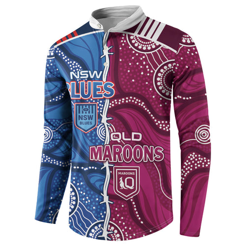 NSW Blues and QLD Maroons Rugby Personalised Button Sweatshirt 2026 Come On Together