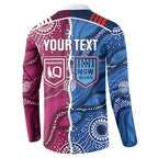 NSW Blues and QLD Maroons Rugby Personalised Button Sweatshirt 2026 Come On Together