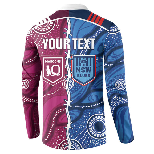 NSW Blues and QLD Maroons Rugby Personalised Button Sweatshirt 2026 Come On Together