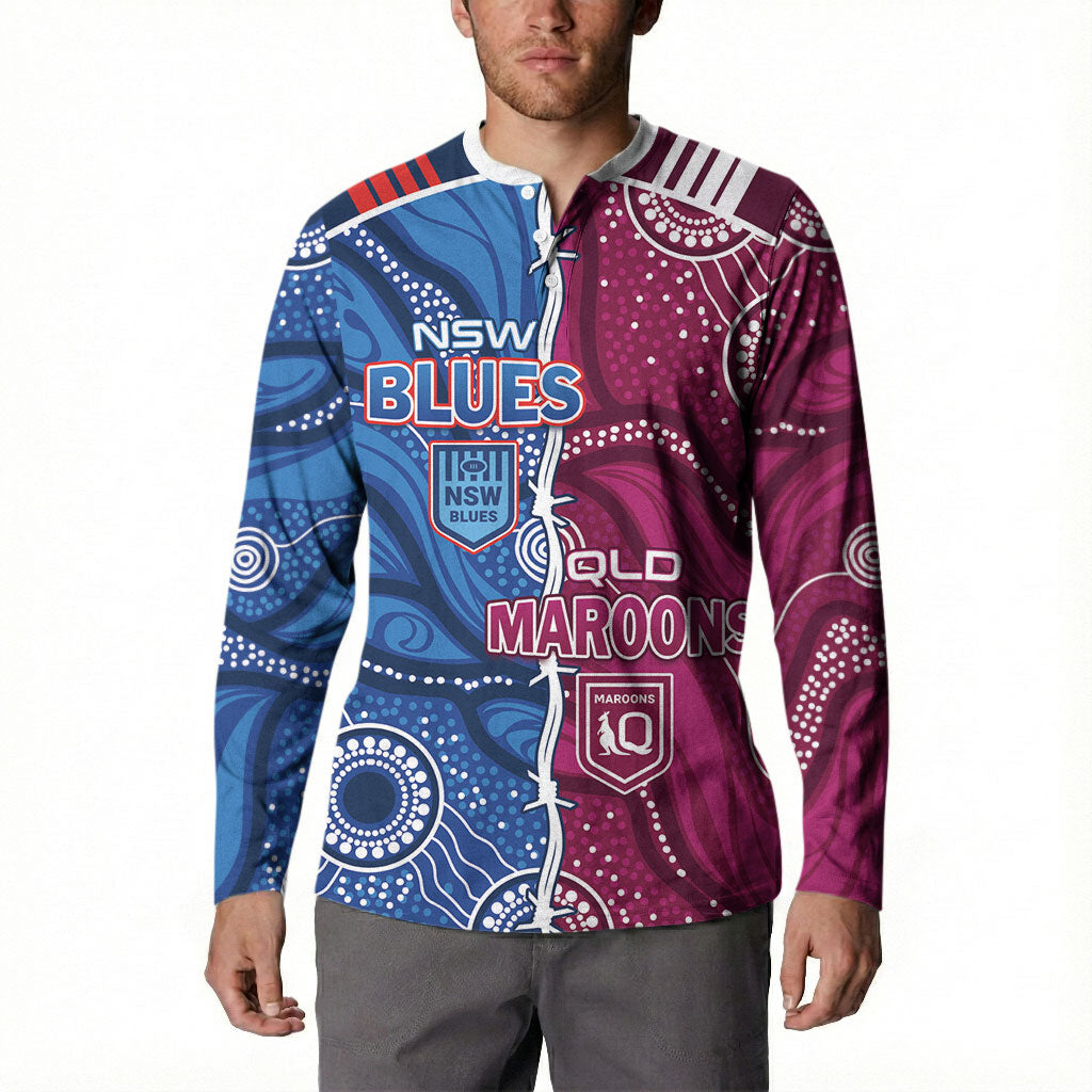 NSW Blues and QLD Maroons Rugby Personalised Button Sweatshirt 2026 Come On Together