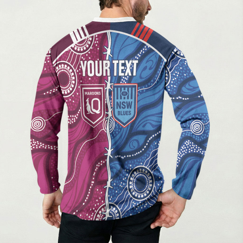 NSW Blues and QLD Maroons Rugby Personalised Button Sweatshirt 2026 Come On Together