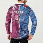 NSW Blues and QLD Maroons Rugby Personalised Button Sweatshirt 2026 Come On Together