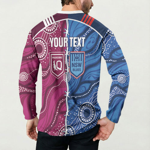 NSW Blues and QLD Maroons Rugby Personalised Button Sweatshirt 2026 Come On Together