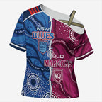 NSW Blues and QLD Maroons Rugby Personalised Cross Shoulder Shirt 2026 Come On Together