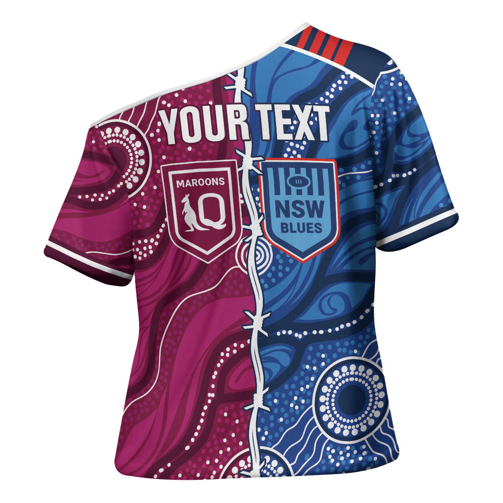 NSW Blues and QLD Maroons Rugby Personalised Cross Shoulder Shirt 2026 Come On Together