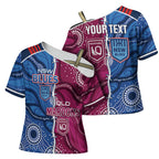 NSW Blues and QLD Maroons Rugby Personalised Cross Shoulder Shirt 2026 Come On Together