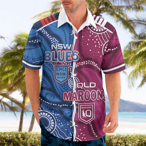 NSW Blues and QLD Maroons Rugby Personalised Hawaiian Shirt 2026 Come On Together