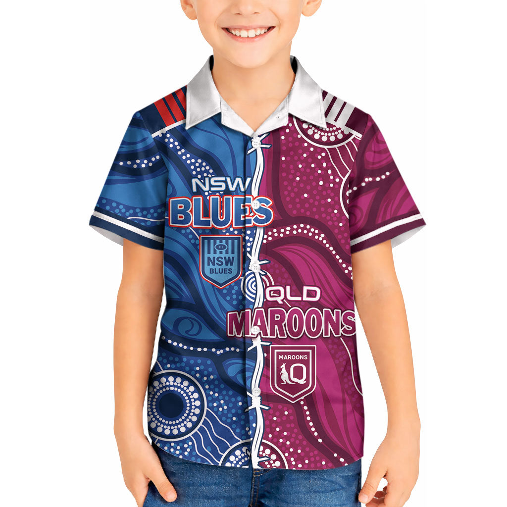 NSW Blues and QLD Maroons Rugby Personalised Kid Hawaiian Shirt 2026 Come On Together