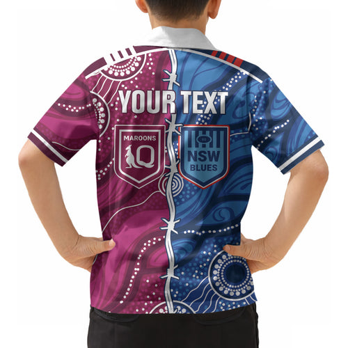 NSW Blues and QLD Maroons Rugby Personalised Kid Hawaiian Shirt 2026 Come On Together