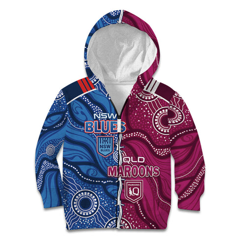 NSW Blues and QLD Maroons Rugby Personalised Kid Hoodie 2026 Come On Together