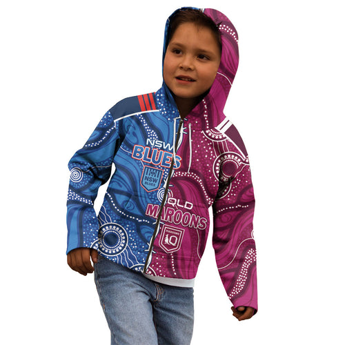 NSW Blues and QLD Maroons Rugby Personalised Kid Hoodie 2026 Come On Together