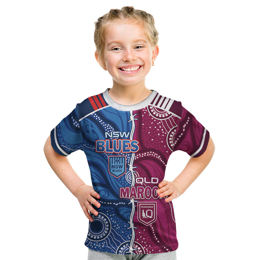NSW Blues and QLD Maroons Rugby Personalised Kid T Shirt 2026 Come On Together