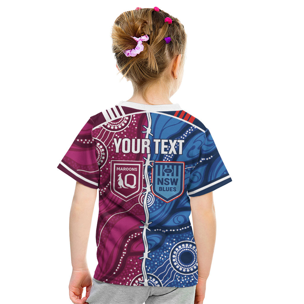 NSW Blues and QLD Maroons Rugby Personalised Kid T Shirt 2026 Come On Together