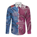 NSW Blues and QLD Maroons Rugby Personalised Long Sleeve Button Shirt 2026 Come On Together