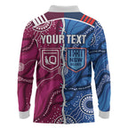 NSW Blues and QLD Maroons Rugby Personalised Long Sleeve Polo Shirt 2026 Come On Together