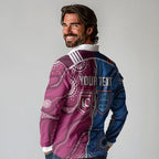 NSW Blues and QLD Maroons Rugby Personalised Long Sleeve Polo Shirt 2026 Come On Together