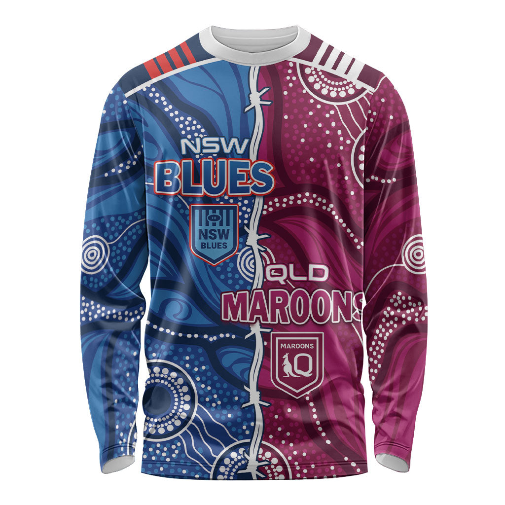 NSW Blues and QLD Maroons Rugby Personalised Long Sleeve Shirt 2026 Come On Together