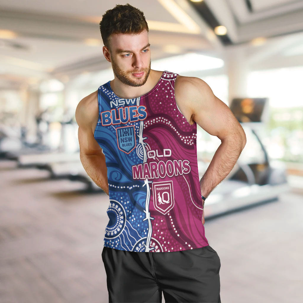 NSW Blues and QLD Maroons Rugby Personalised Men Tank Top 2026 Come On Together
