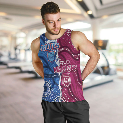 NSW Blues and QLD Maroons Rugby Personalised Men Tank Top 2026 Come On Together