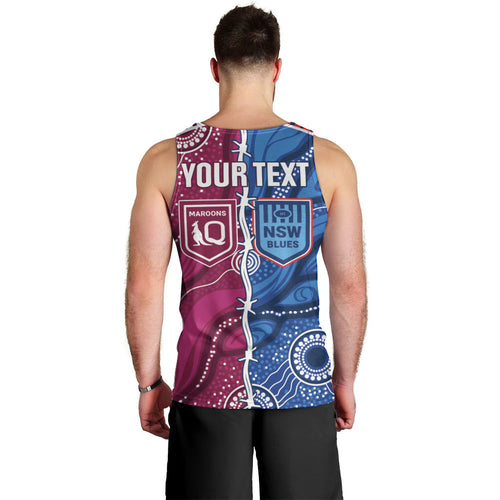 NSW Blues and QLD Maroons Rugby Personalised Men Tank Top 2026 Come On Together