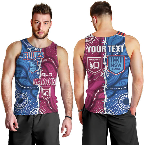 NSW Blues and QLD Maroons Rugby Personalised Men Tank Top 2026 Come On Together