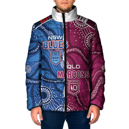 NSW Blues and QLD Maroons Rugby Personalised Padded Jacket 2026 Come On Together