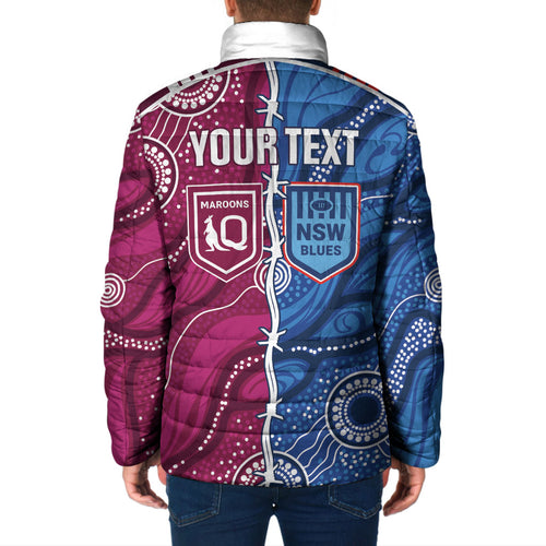 NSW Blues and QLD Maroons Rugby Personalised Padded Jacket 2026 Come On Together