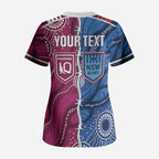 NSW Blues and QLD Maroons Rugby Personalised Scrub Top 2026 Come On Together