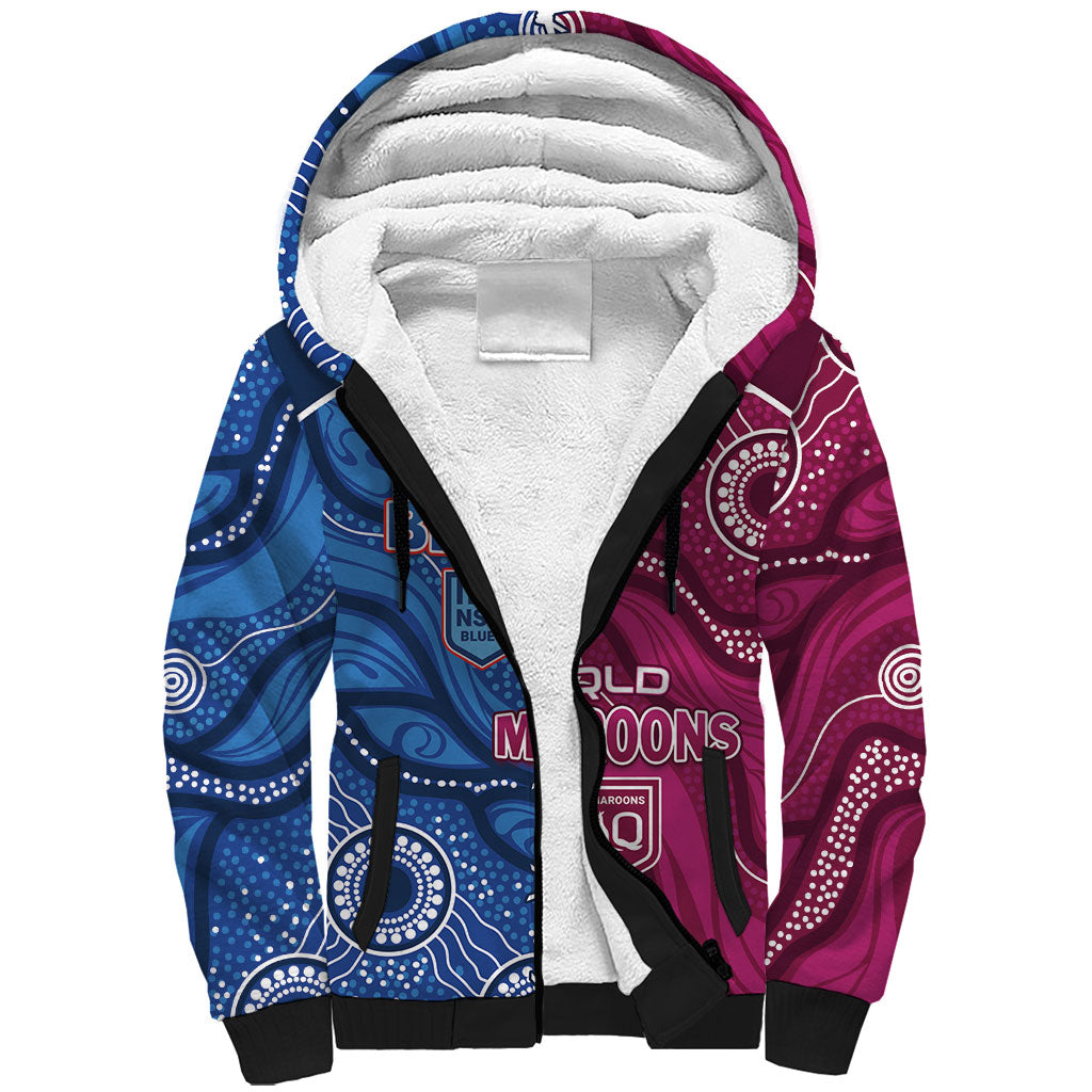 NSW Blues and QLD Maroons Rugby Personalised Sherpa Hoodie 2026 Come On Together