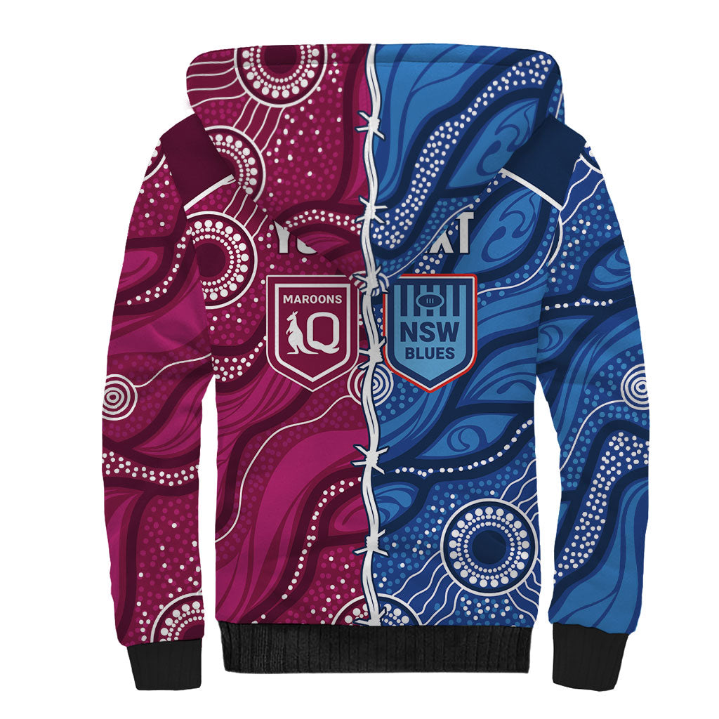 NSW Blues and QLD Maroons Rugby Personalised Sherpa Hoodie 2026 Come On Together