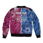 NSW Blues and QLD Maroons Rugby Personalised Sleeve Zip Bomber Jacket 2026 Come On Together