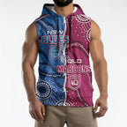 NSW Blues and QLD Maroons Rugby Personalised Sleeveless Hoodie 2026 Come On Together