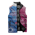 NSW Blues and QLD Maroons Rugby Personalised Sleeveless Puffer Jacket 2026 Come On Together