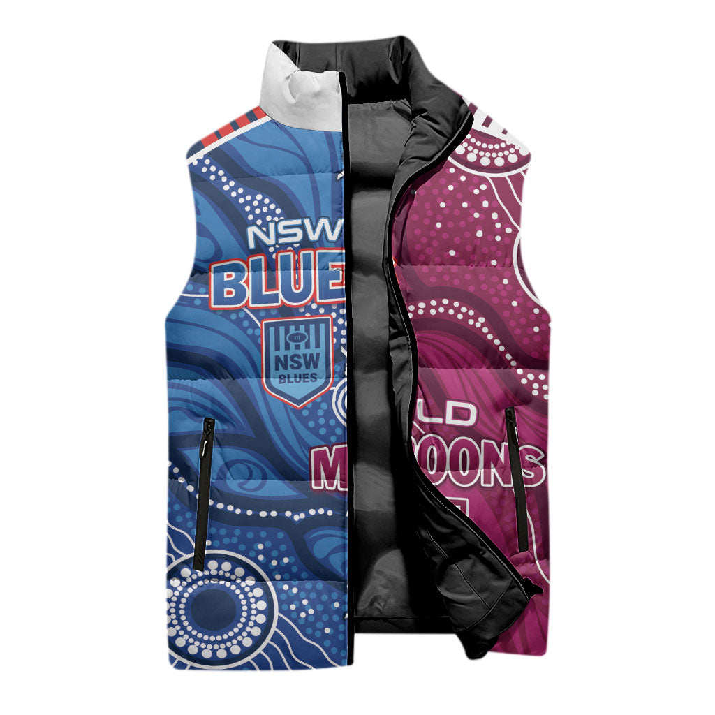NSW Blues and QLD Maroons Rugby Personalised Sleeveless Puffer Jacket 2026 Come On Together