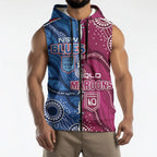 NSW Blues and QLD Maroons Rugby Personalised Sleeveless Zip Hoodie 2026 Come On Together