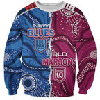 NSW Blues and QLD Maroons Rugby Personalised Sweatshirt 2026 Come On Together