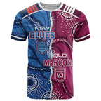 NSW Blues and QLD Maroons Rugby Personalised T Shirt 2026 Come On Together