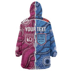 NSW Blues and QLD Maroons Rugby Personalised Wearable Blanket Hoodie 2026 Come On Together