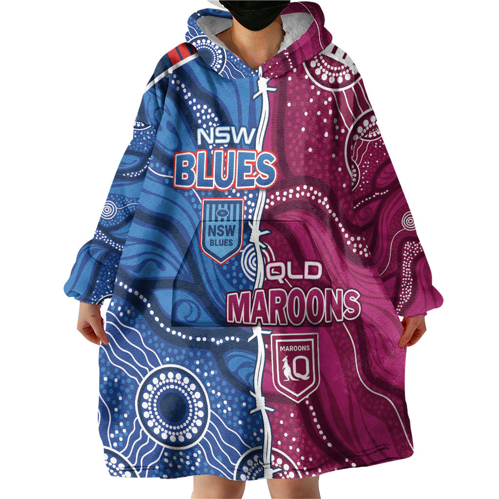 NSW Blues and QLD Maroons Rugby Personalised Wearable Blanket Hoodie 2026 Come On Together
