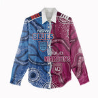 NSW Blues and QLD Maroons Rugby Personalised Women Casual Shirt 2026 Come On Together
