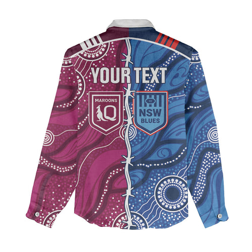 NSW Blues and QLD Maroons Rugby Personalised Women Casual Shirt 2026 Come On Together