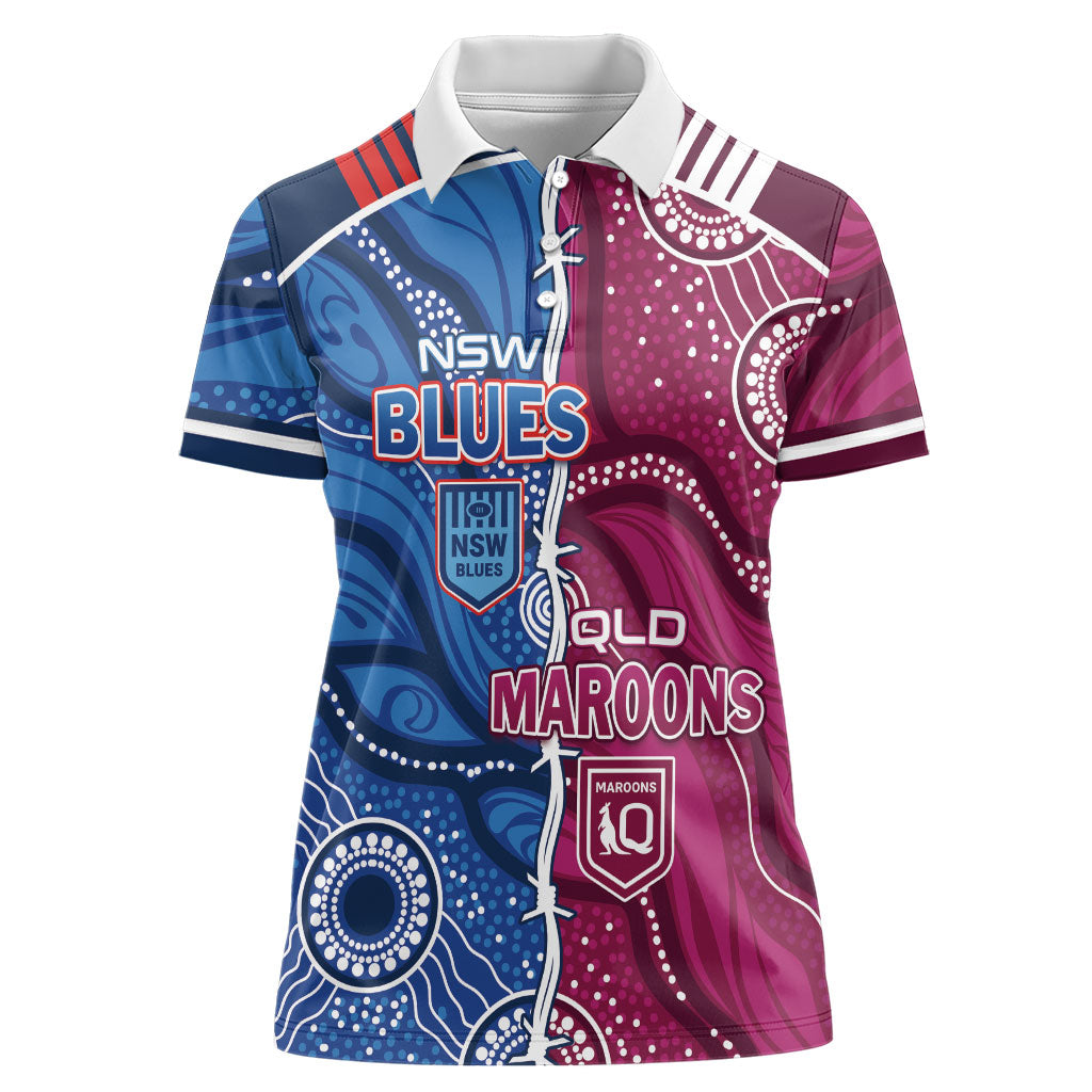 NSW Blues and QLD Maroons Rugby Personalised Women Polo Shirt 2026 Come On Together