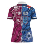 NSW Blues and QLD Maroons Rugby Personalised Women Polo Shirt 2026 Come On Together