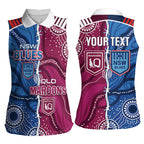 NSW Blues and QLD Maroons Rugby Personalised Women Sleeveless Polo Shirt 2026 Come On Together