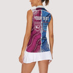 NSW Blues and QLD Maroons Rugby Personalised Women Sleeveless Polo Shirt 2026 Come On Together